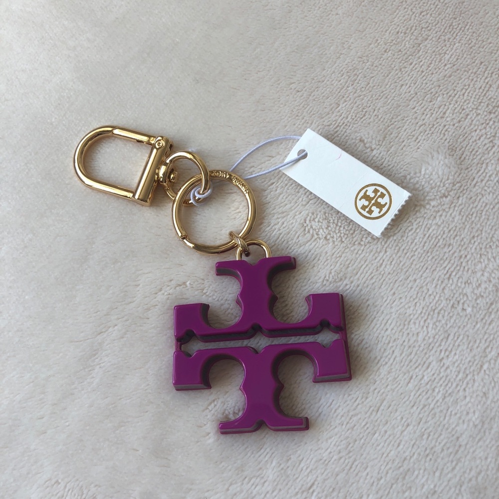 💘 Tory Burch Resin Logo Key Chain Bag Charm 💘